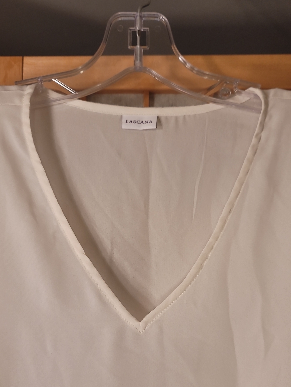 LASCANA Ruffle Sleeve V-Neck Blouse - Picture 4 of 7